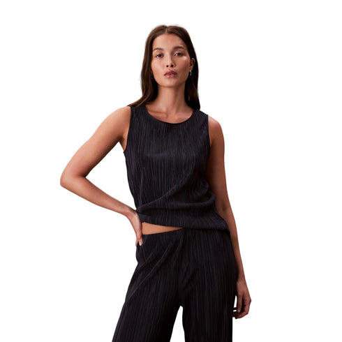 Calvin Klein Canotta Top Donna plissettato a tinta unita S - Francavilla Moda